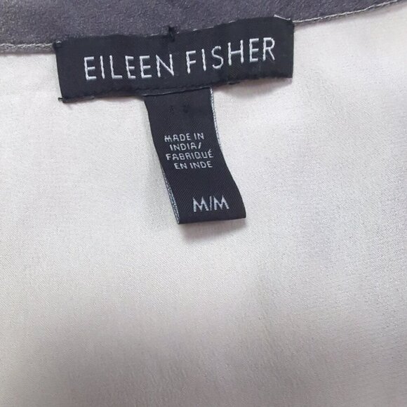 Eileen Fisher Ink Blot Print 100% Silk Medium - Picture 7 of 8